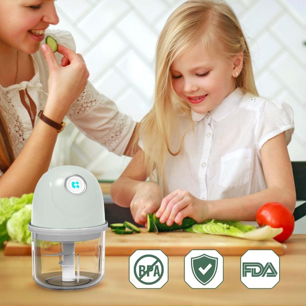 Gadgets Portable Multifunctional Wireless Electric Food Chopper, Mini Food Processor for Mincing, Chopping, Grinding, Blending and Meal Prep - Avocado Green