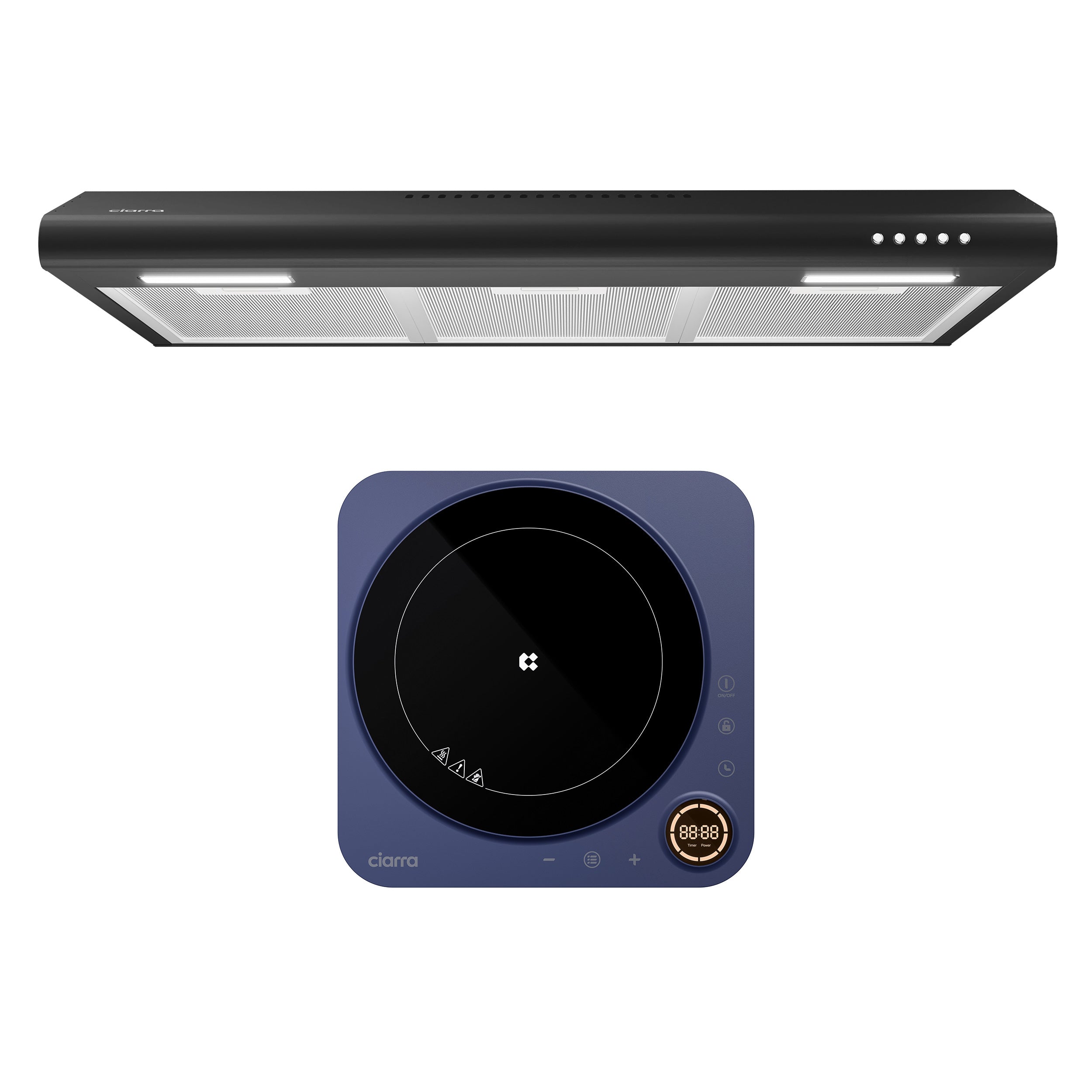 Gadgets 30 Inch Under Cabinet Range Hood, Stainless Steel Kitchen Vent Hood with 3-Speed Exhaust Fan, Ducted/Ductless Convertible - Black