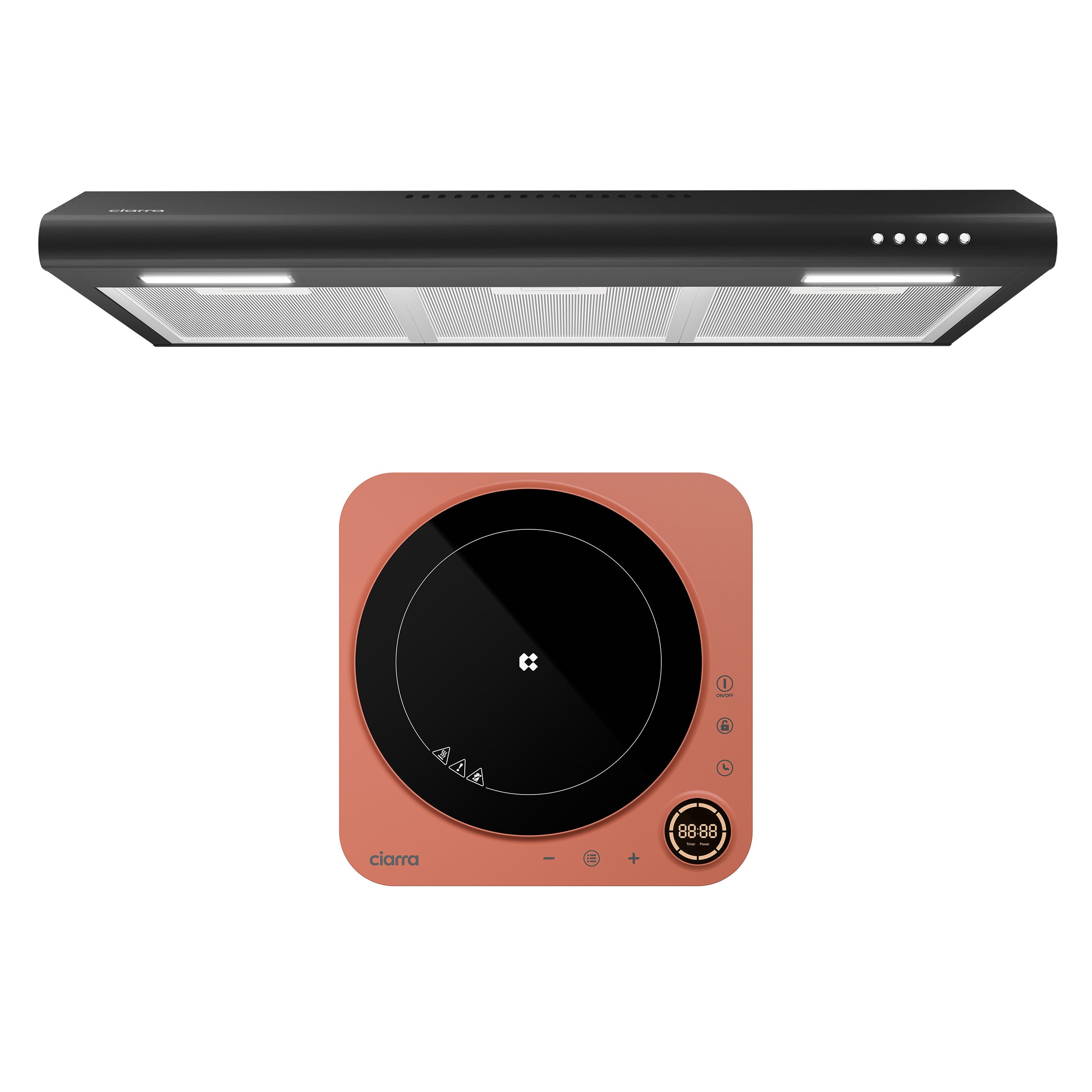 Gadgets 30 Inch Under Cabinet Range Hood, Stainless Steel Kitchen Vent Hood with 3-Speed Exhaust Fan, Ducted/Ductless Convertible - Black