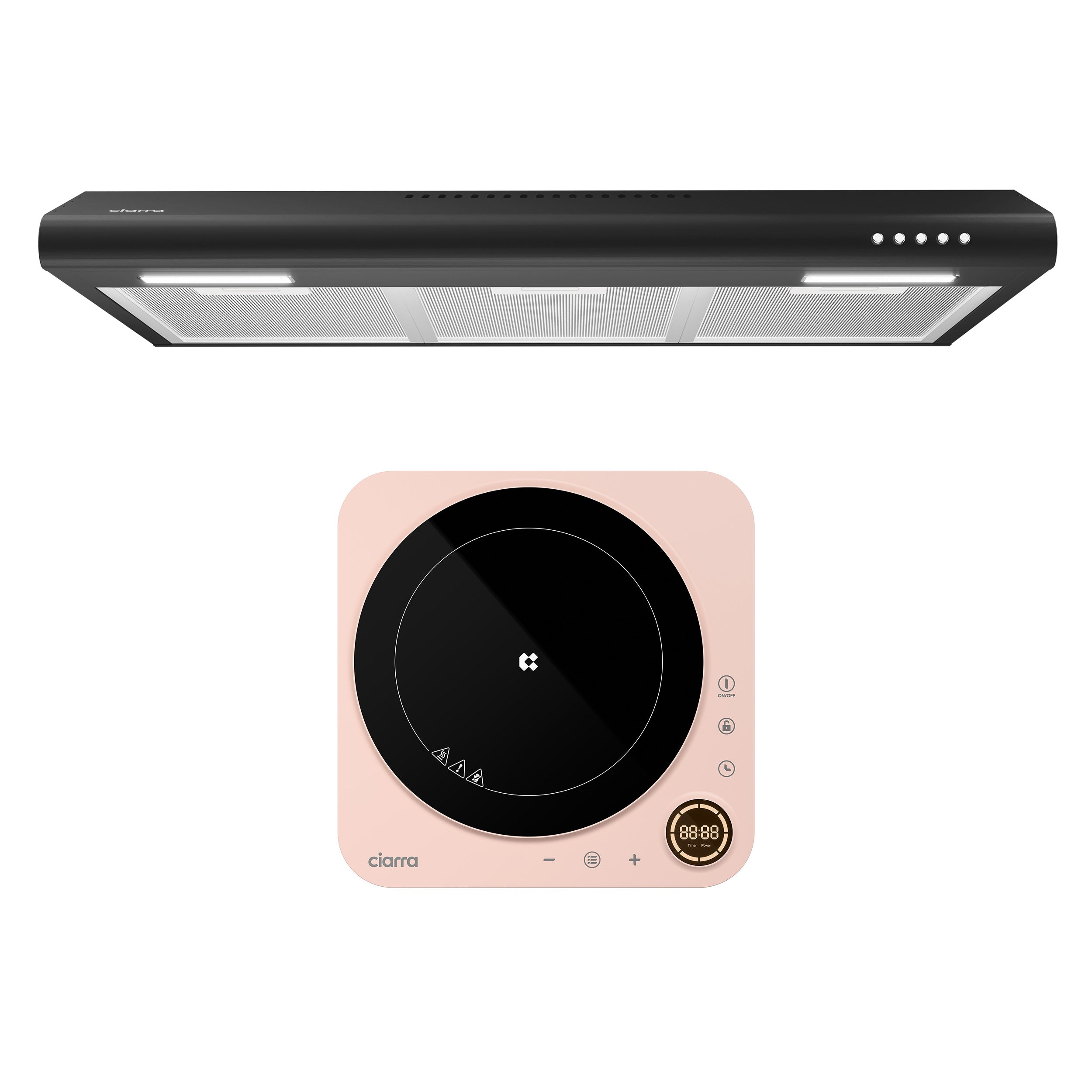 Gadgets 30 Inch Under Cabinet Range Hood, Stainless Steel Kitchen Vent Hood with 3-Speed Exhaust Fan, Ducted/Ductless Convertible - Black