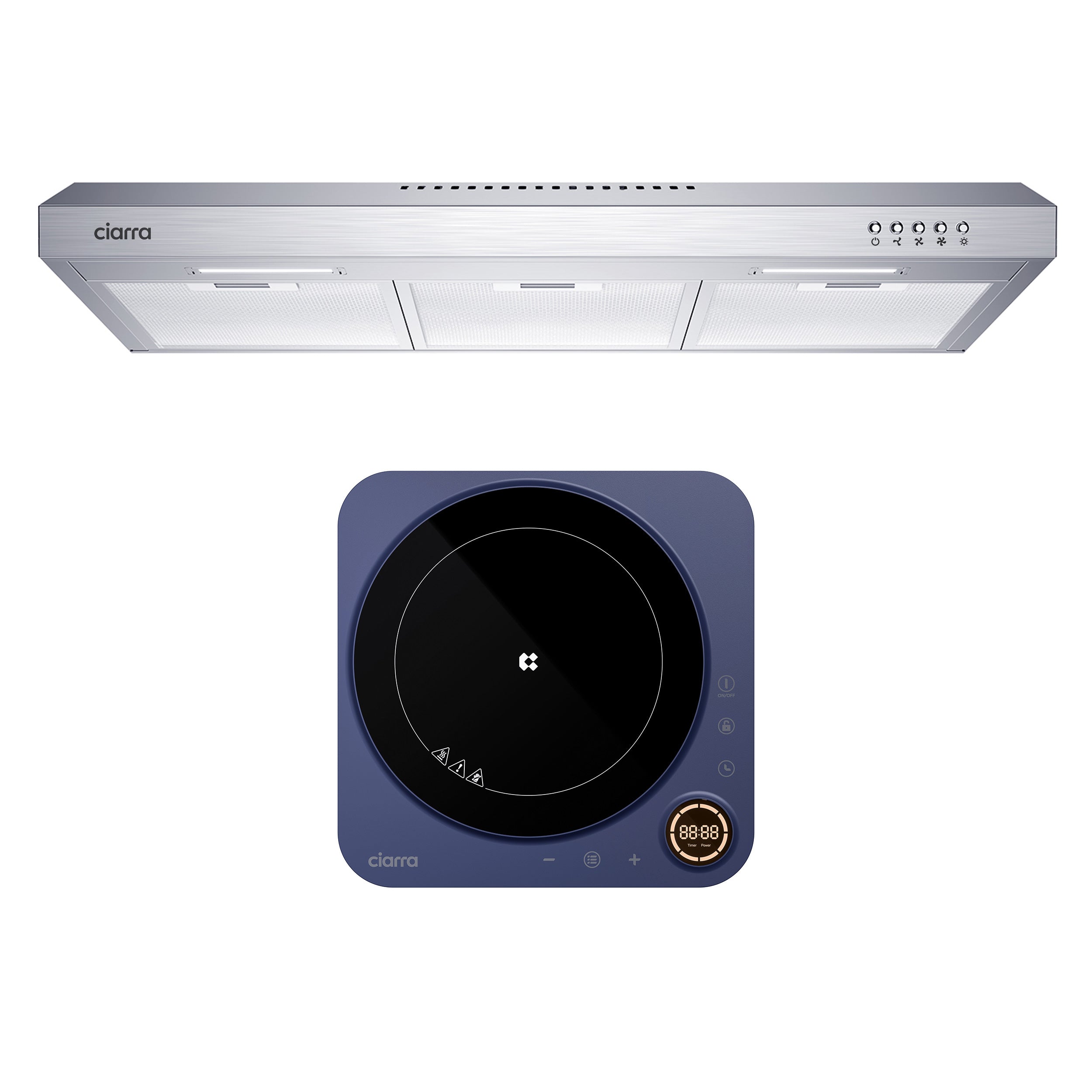 Gadgets 30 Inch Ductless Under Cabinet Range Hood, Convertible Ducted/Ductless Kitchen Vent Hood, Slim 3-Speed Exhaust Fan with LED Lights & Mesh Filters – Silver