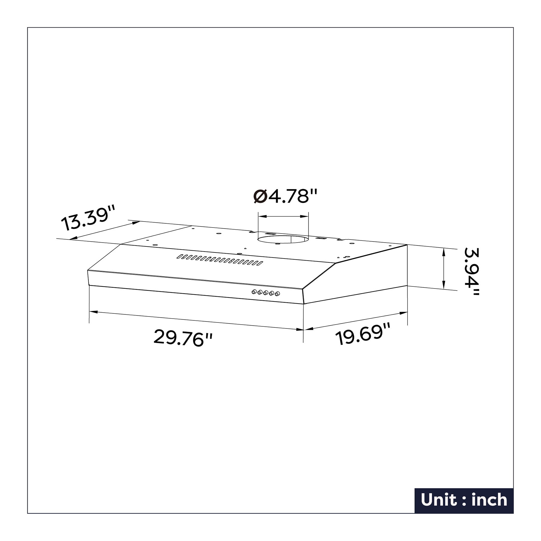 Gadgets 30 Inch Ductless Under Cabinet Range Hood, Convertible Ducted/Ductless Kitchen Vent Hood, Slim 3-Speed Exhaust Fan with LED Lights & Mesh Filters – Silver