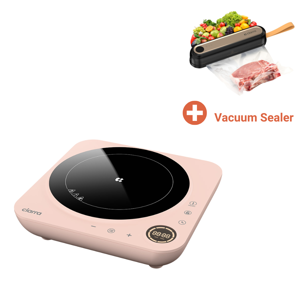 Gadgets Donut Pink Appliances Portable Induction Cooktop, Single Electric Induction Burner with 4-Hour Timer -  Sakura Candy