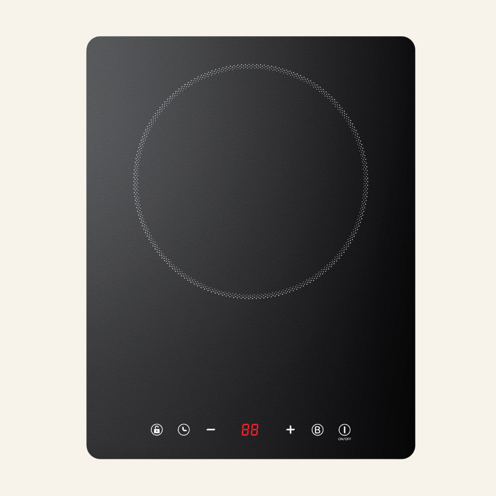 CDV 2000W Compact Portable Induction Hob with Boost Function, Single Plate Induction Cooker, 9 Power Levels, Timer