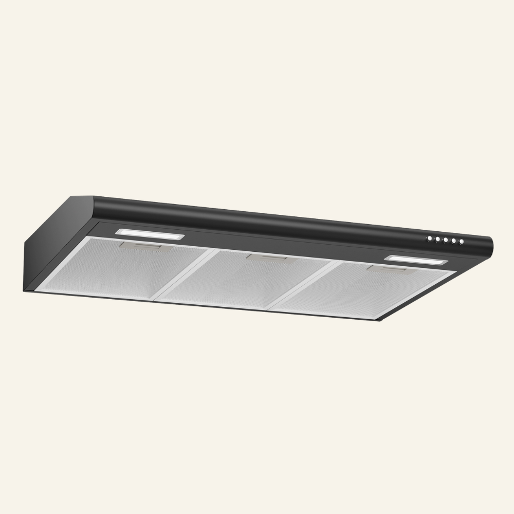 Gadgets 30 Inch Under Cabinet Range Hood, Stainless Steel Kitchen Vent Hood with 3-Speed Exhaust Fan, Ducted/Ductless Convertible - Black