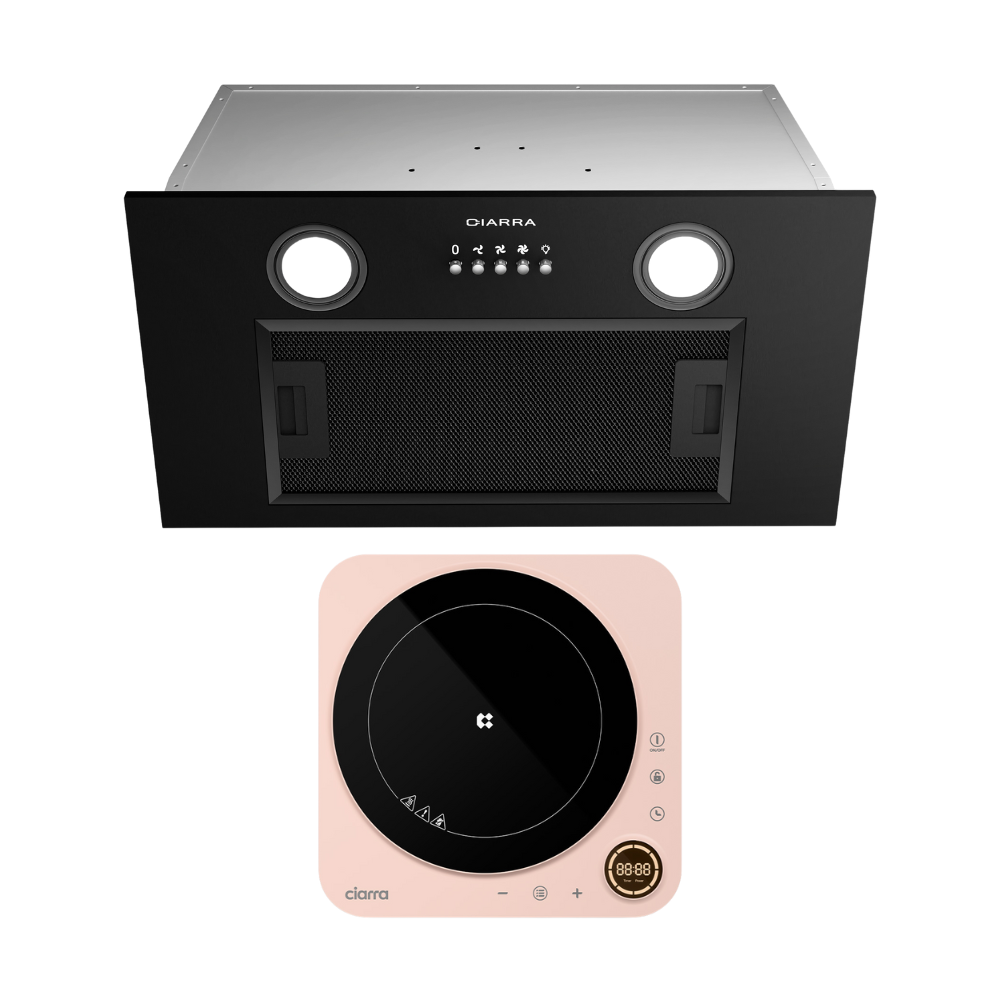 Gadgets 20 Inch Built-In Range Hood Insert, 650 CFM Ducted/Ductless Under Cabinet Vent Hood, Stainless Steel, 3-Speed Exhaust Fan, Push Button Control, LED Lighting - Black