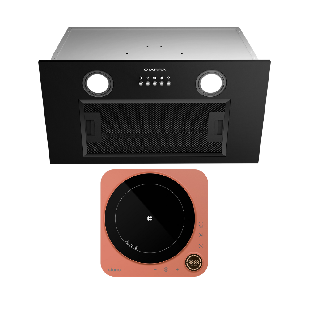 Gadgets 20 Inch Built-In Range Hood Insert, 650 CFM Ducted/Ductless Under Cabinet Vent Hood, Stainless Steel, 3-Speed Exhaust Fan, Push Button Control, LED Lighting - Black