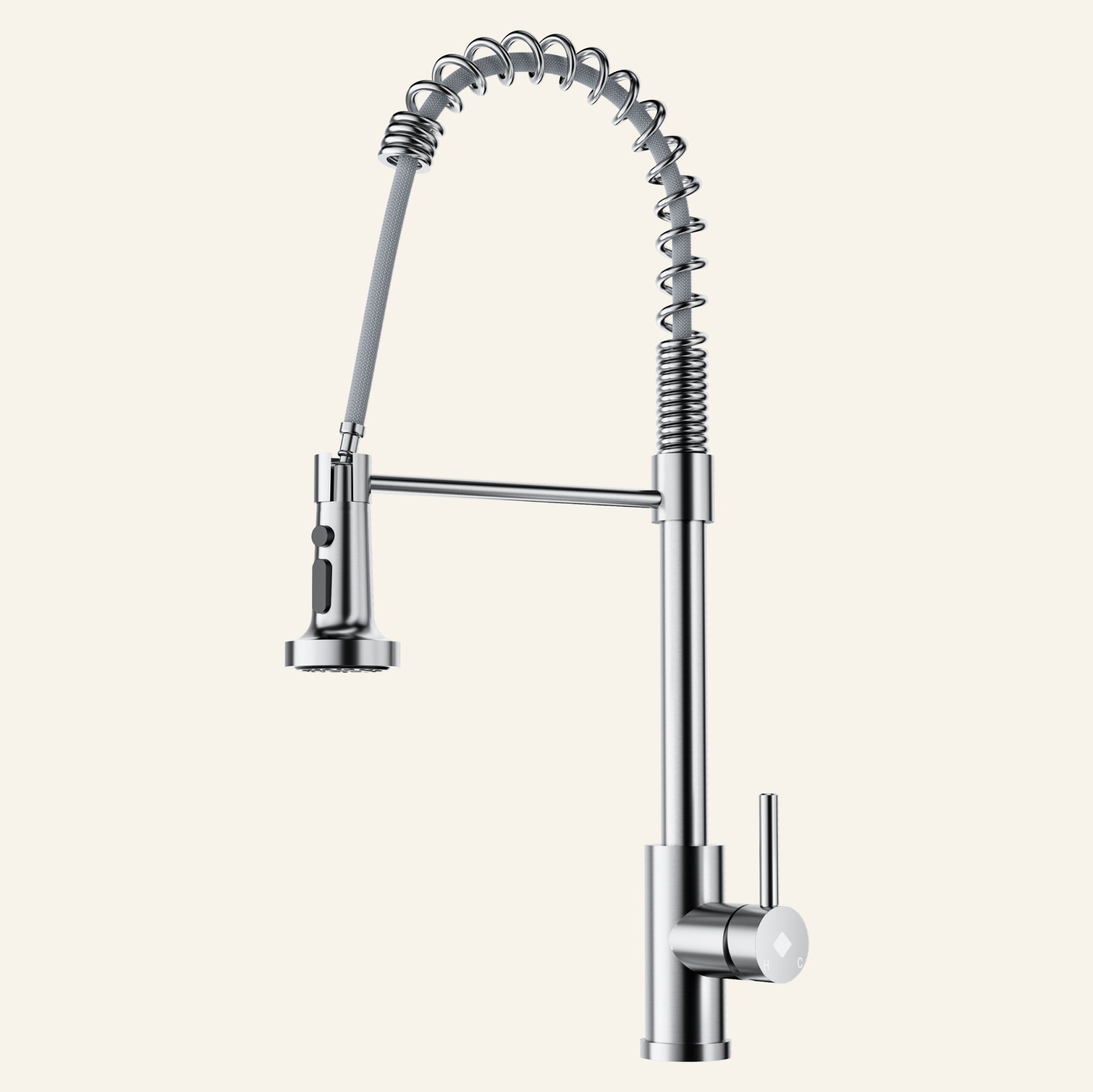 Gadgets One-handle Stainless High Arc Pull Down Sprayer Kitchen Faucet with Temperature Control