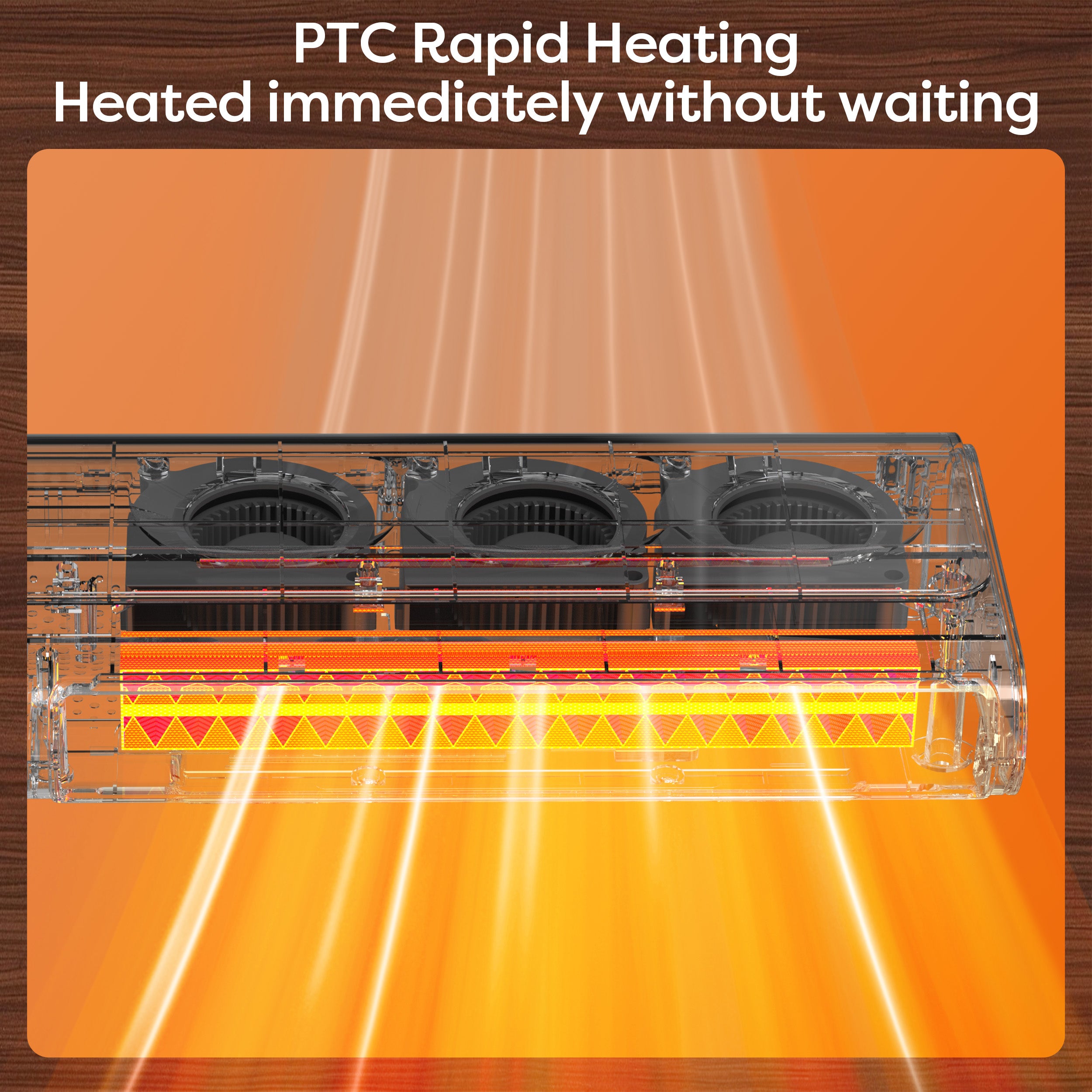 Gadgets Heater Fan Combo, Small Heater Ceramic Heater 3-Speed Fan Heater Combo with 4 Installation Modes: Desktop/Under-Desk/Wall/Standing, Portable Heater Fan Energy-Efficient & Space-Saving for Home & Office