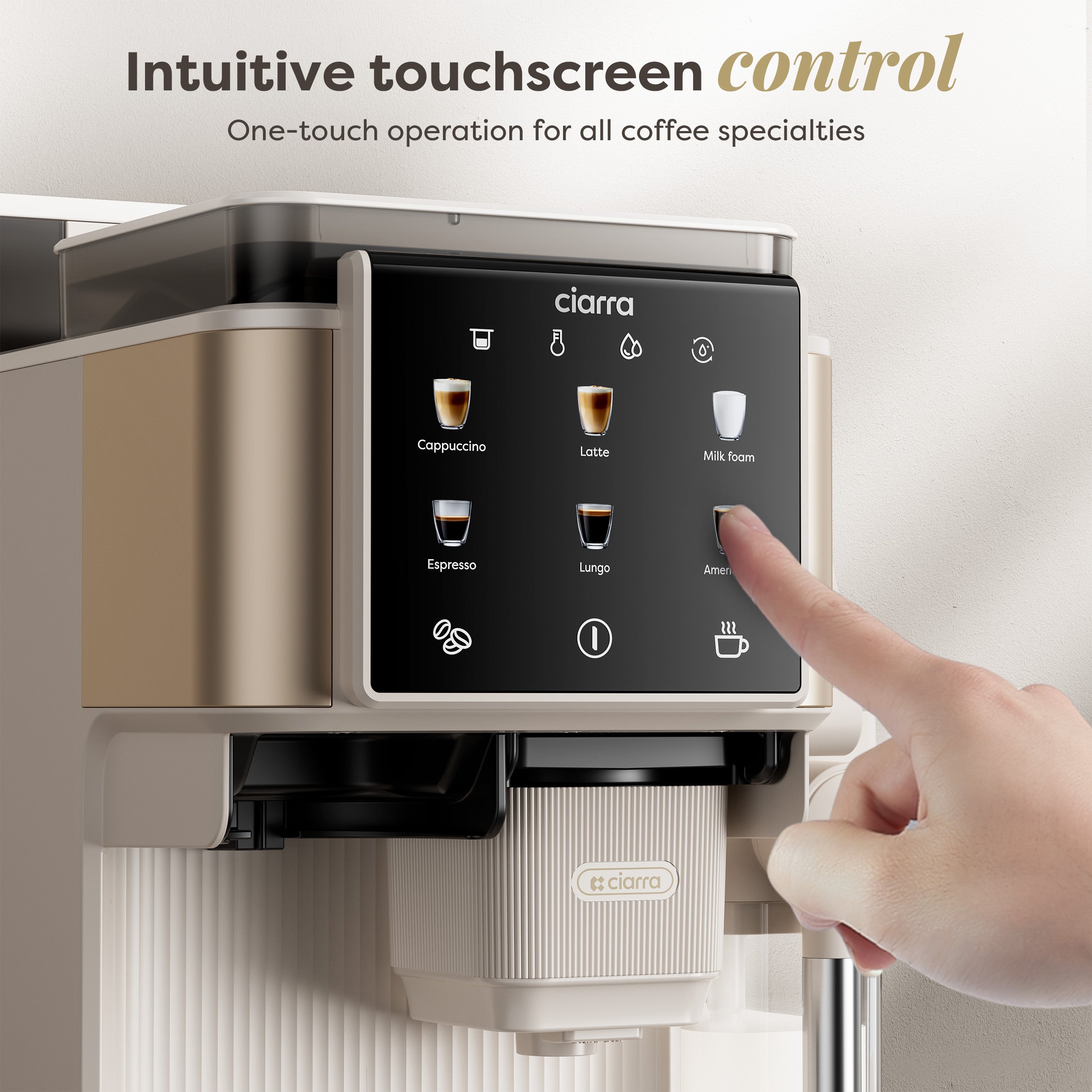 Gadgets Compact Semi Automatic Espresso Machine with Grinder & Auto Milk Frother for Small Kitchens