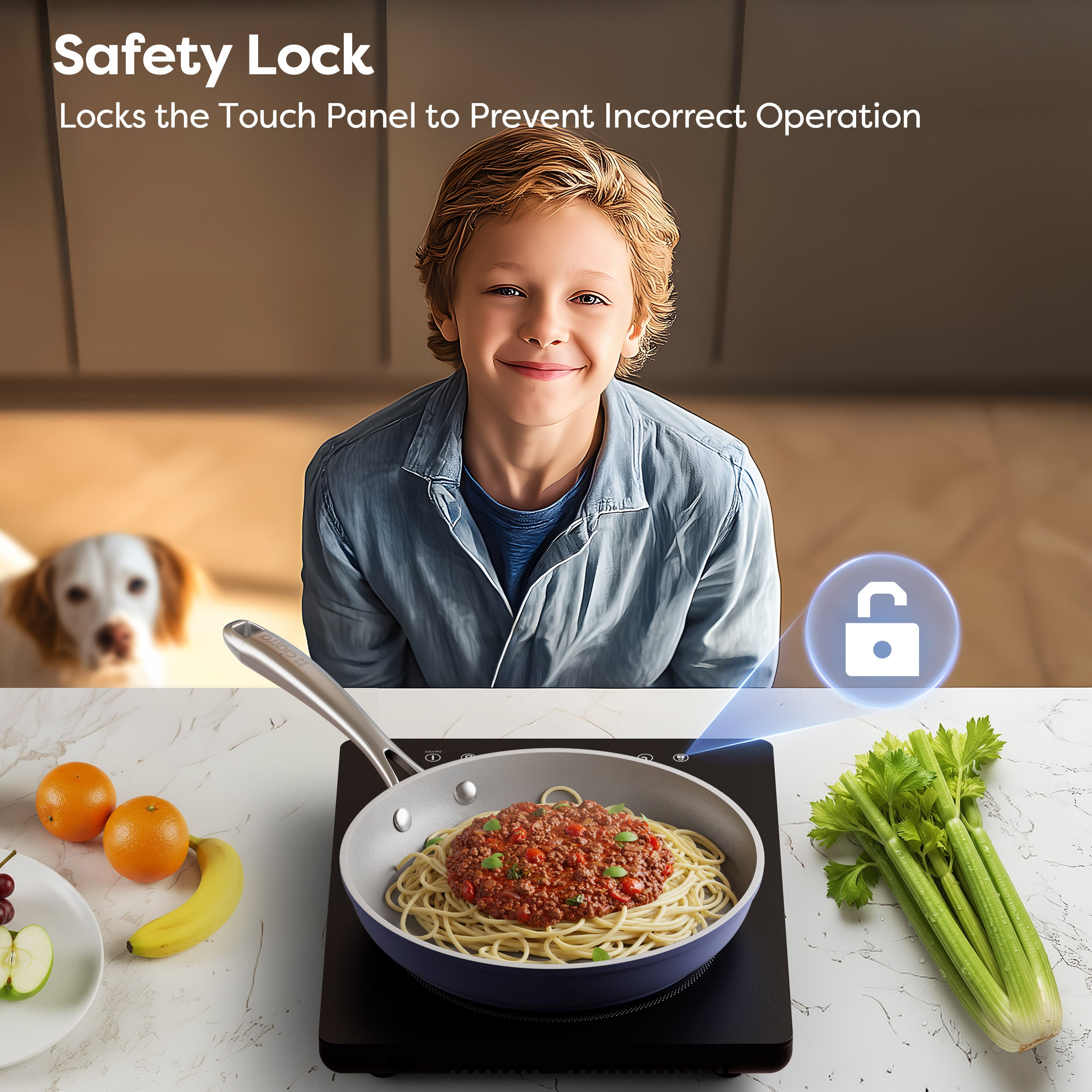 CDV 2000W Compact Portable Induction Hob with Boost Function, Single Plate Induction Cooker, 9 Power Levels, Timer