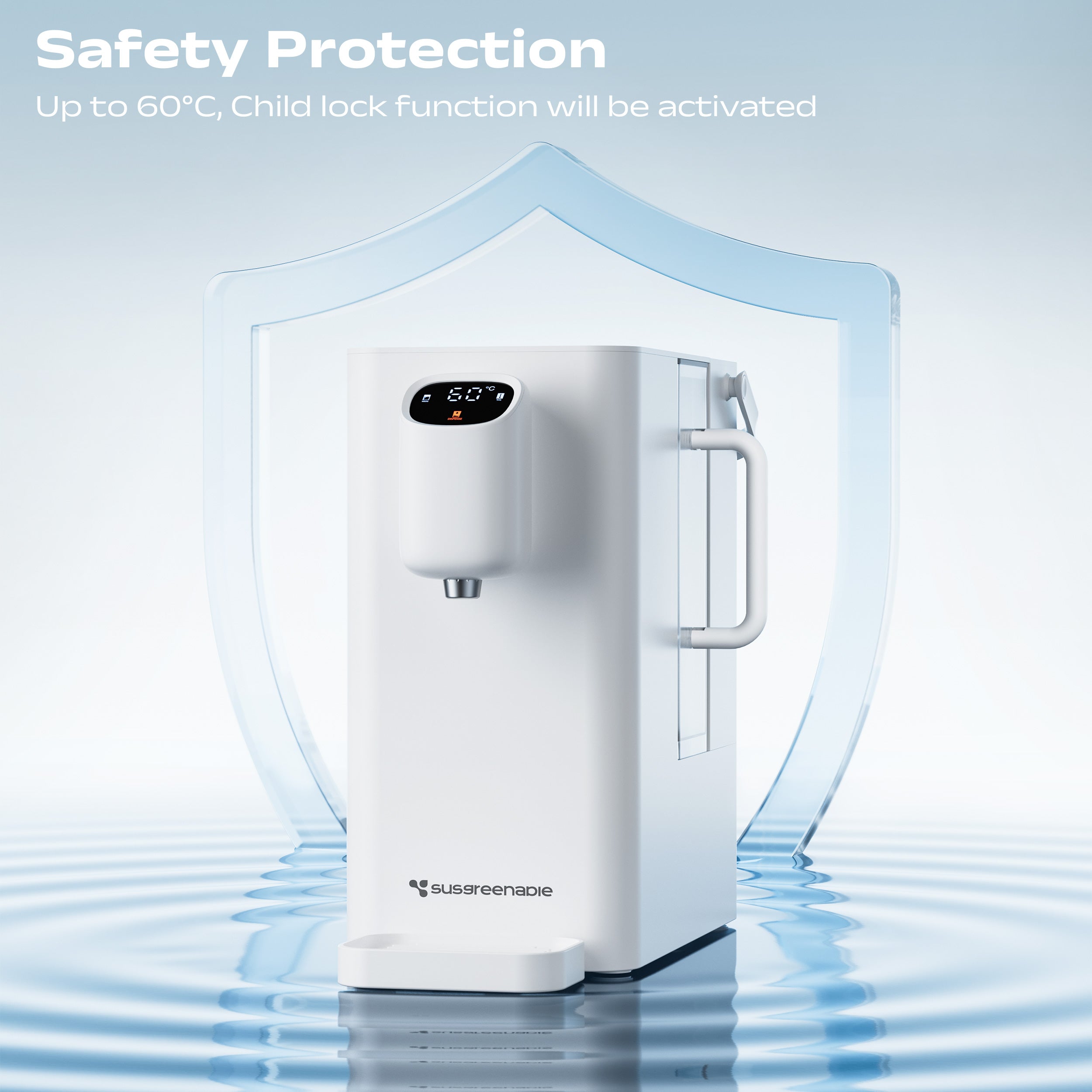 Ciarra x Susgreenable 4-in-1 RO Hot Water Dispenser with Smart LCD Display (PPC + CRO Filters) – Countertop Reverse Osmosis System, 3-Second Instant Heating, 5 Temperature Selections, and Eco-Friendly 3:1 Pure-to-Drain Efficiency