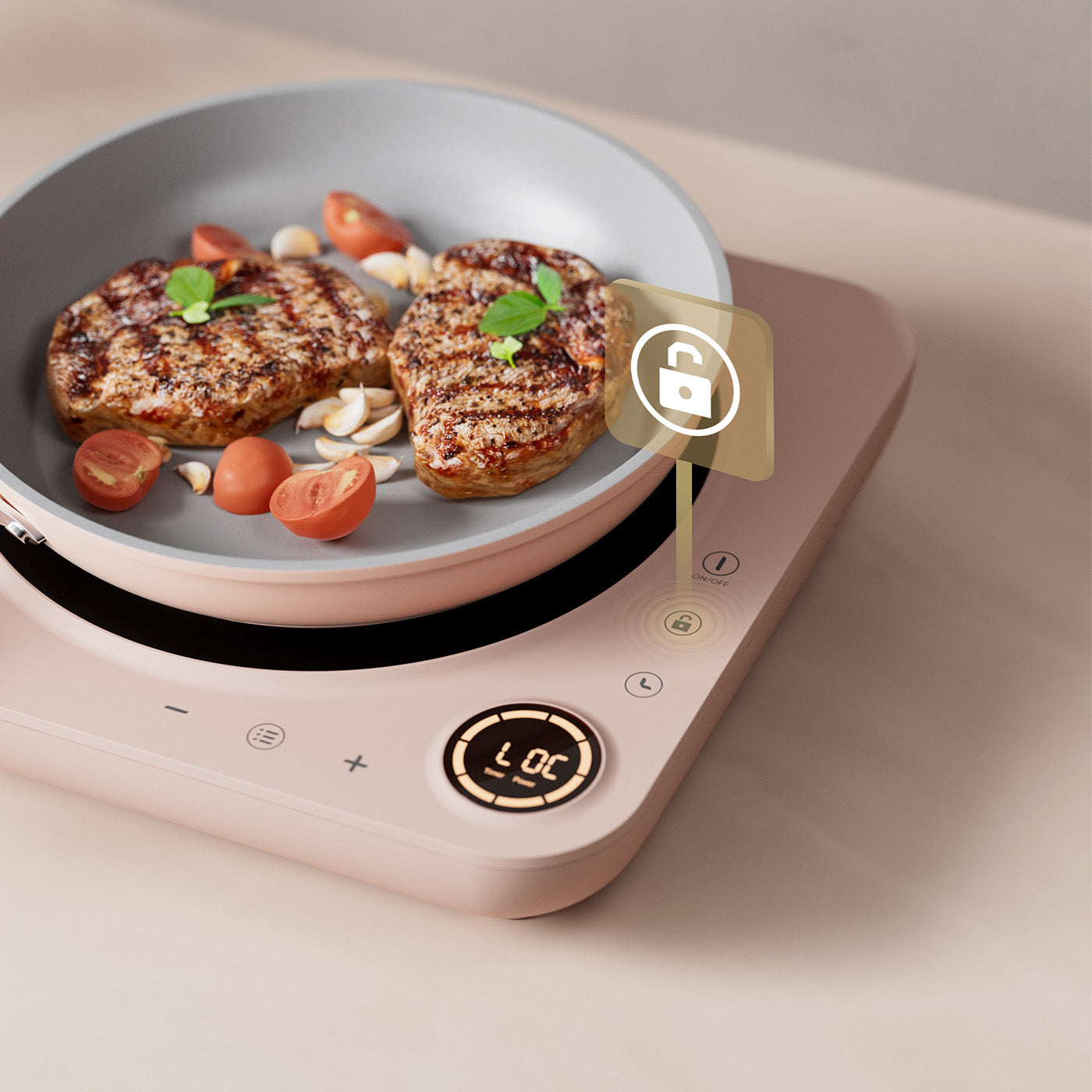 Gadgets Portable Espresso Coffee Machine & Pink Induction Cooktop Bundle, 15-Bar Coffee Maker with Smart Temp Control + Single Electric Induction Burner with 4-Hour Timer