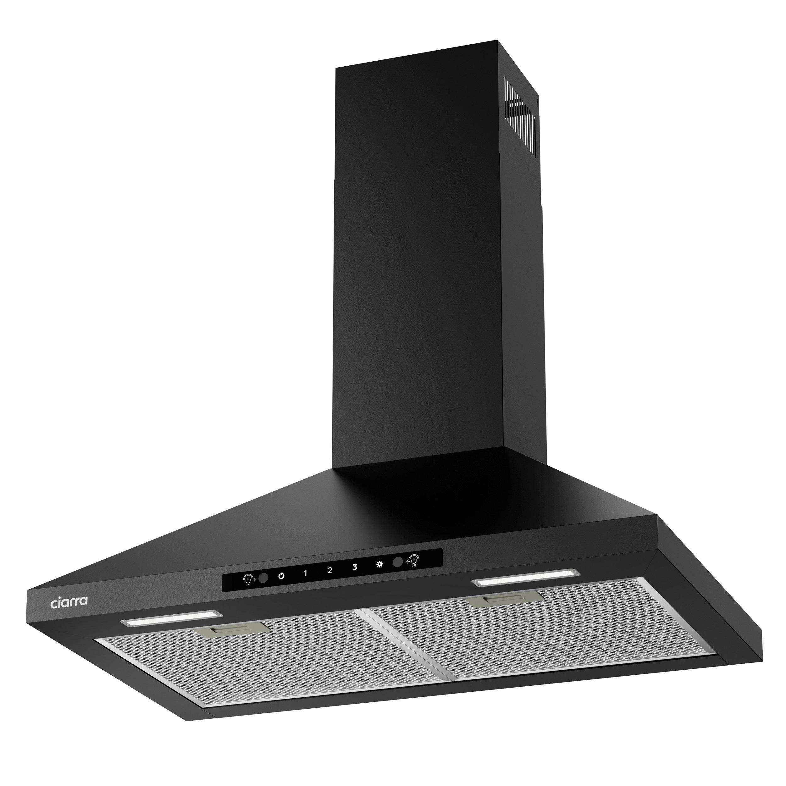 Gadgets 30 Inch Black Wall Mount Range Hood, 650 CFM, Quiet Ventilation with Wave Gesture & Touch Control, LED Lighting, Ducted/Ductless, Energy Efficient