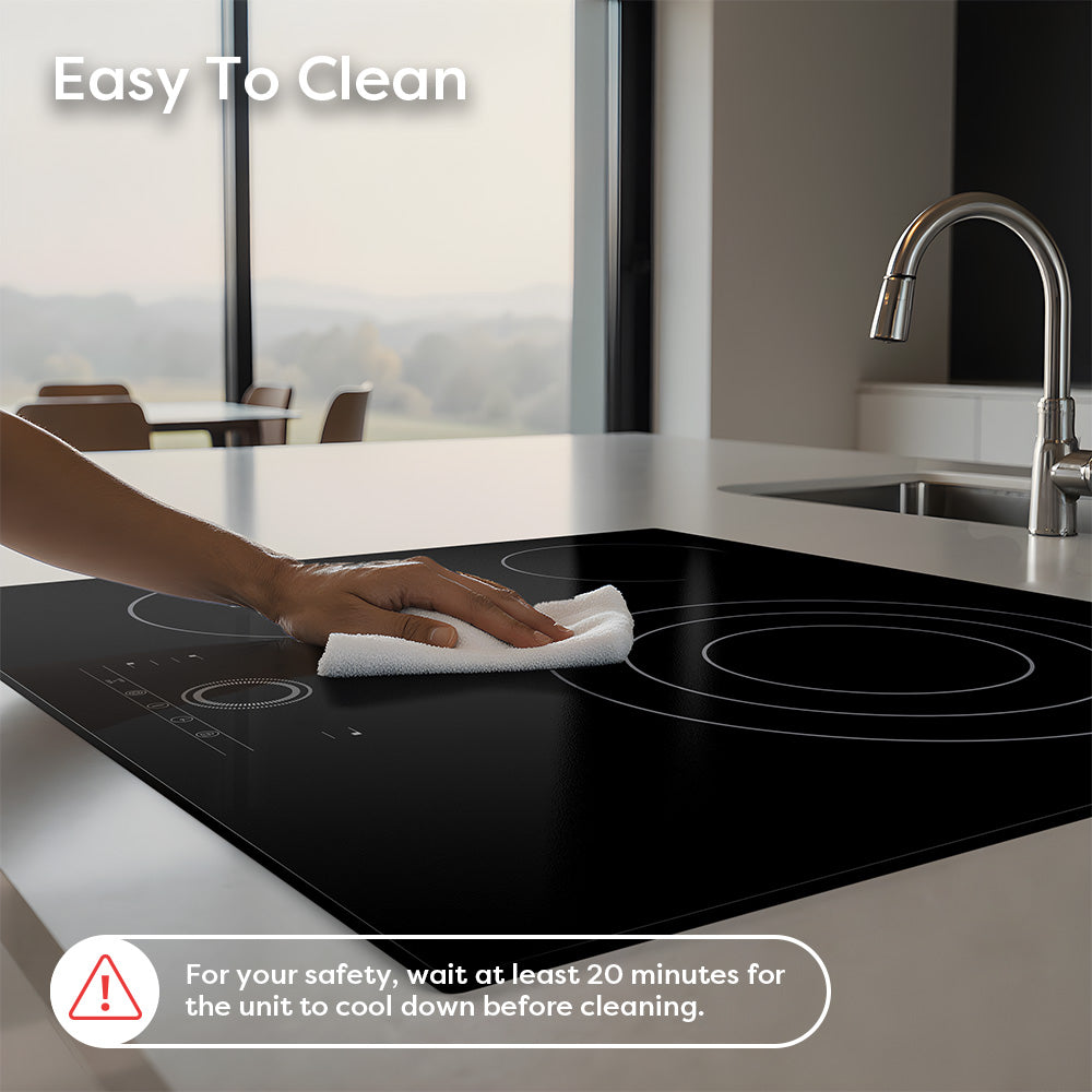 Gadgets 3-Zone Built-In Glass Ceramic Hob, 5600W Electric Cooktop – Touch Control, 9 Power Levels, 99-Minute Timer, Auto Shut-Off, Child Lock, Residual Heat Indicator, Universal Pan Compatibility, Safe & Easy to Clean