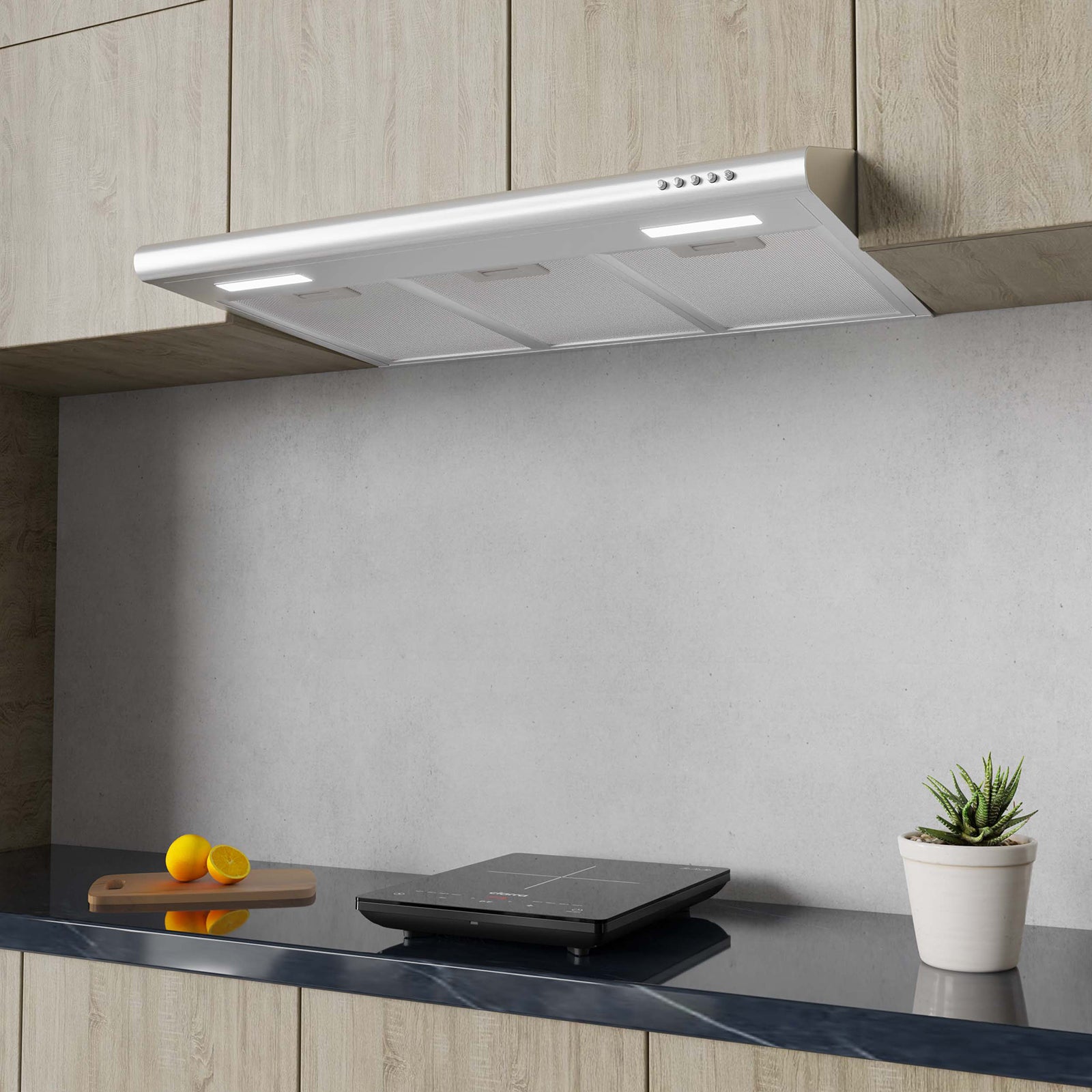 Gadgets 30 Inch Under Cabinet Range Hood, Stainless Steel Kitchen Vent Hood with 3-Speed Exhaust Fan, Ducted/Ductless Convertible - Silver