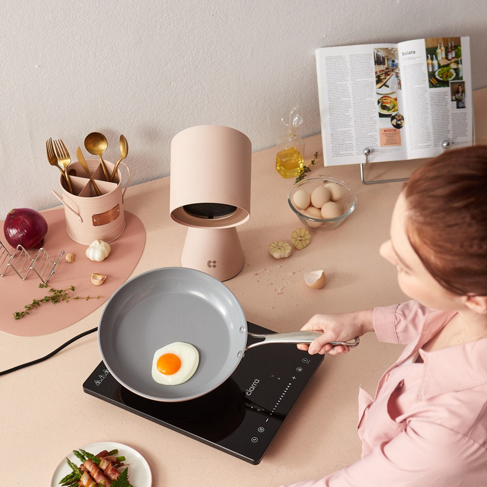 Gadgets เครื่องฟอกอากาศแบบพกพาสำหรับครัว ฮูดดูดควันแบบพกพาพร้อมระบบกรอง 3 ชั้นและพัดลมดูดอากาศ 2 ระดับ